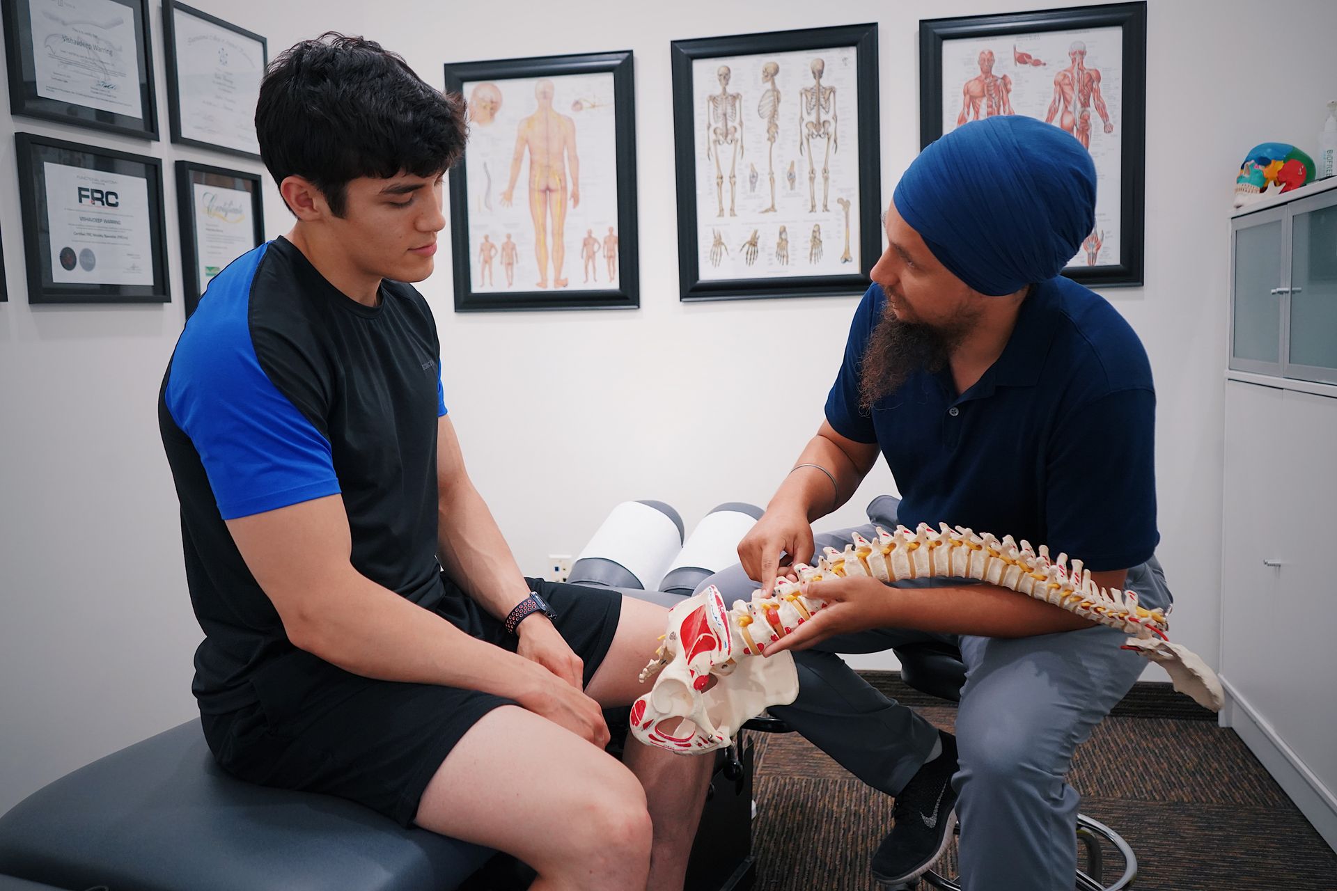 Doctor consultation explaining diagnostic nerve blocks for pain